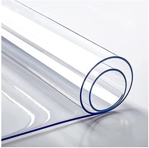 SSFMSF JXFS Protector De Mesa Material Impermeable Transparente,Protector PVC para Mesas Cocina,Impermeable Resistente Al Desgaste Resistente Al Calor,Apto para Cocina JardíN