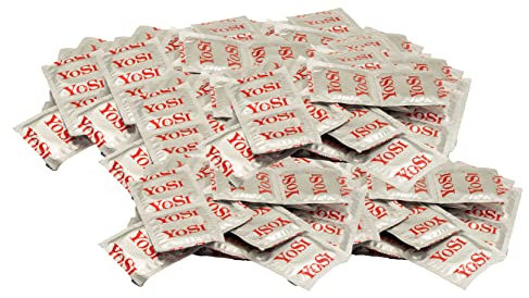 100 YOSI Markenkondome „Topmix“ - reguläre Passform - 53 mm Breite - Mixed Kondome (20x Ribbed/20x Ultra Thin/20x Banane/20x Erdbeere/20x Traube) - Condoms for men - 100 Stück (2 x 50 Stück)