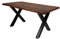 SAM Esstisch 160x90 cm Ramon, recyceltes Altholz, massiver Esszimmertisch mit Rough Wood Platte 50 mm, Holztisch mit X-Metallgestell Schwarz, Baumkantentisch im Vintage-Look