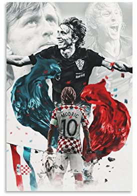 JIANJIE Luka Modric Fußball Superstar Sports Poster Inspirational Hot Blooded (5) Rahmenlos 12x18 Zoll (30x45cm)