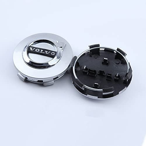 4 Stück Nabendeckel Radnabendeckel für Volvo V40 V60 V90 S60 S90 XC40 XC60 65mm, Radkappen-Kit Nabenkappen, Abdeckkappen, Original-Alufelgen, Caps Felgenkappen,Silver