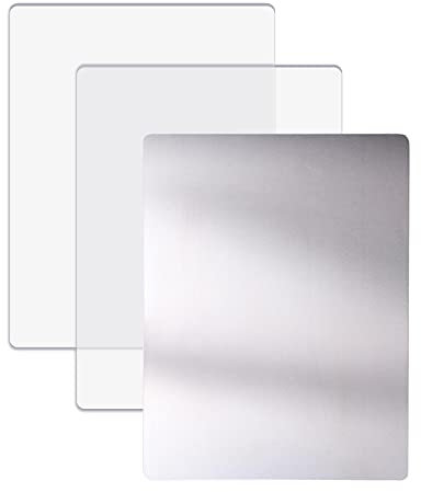 Briartw 3pcs/Set,1 Pair Standard Cutting Pads and 1 Metal Shim for Die Cutting Machine,Clear PC Cutting Plates and Adapter Mat Compatible with All Brands of Chemically Etched Wafer Thin Metal Dies
