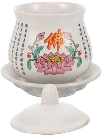 MAGICLULU taza de altar de buda taza de agua de buda Vasos decoración taza de agua para el altar taza de agua de cerámica taza de agua taza de buda Copa Buda