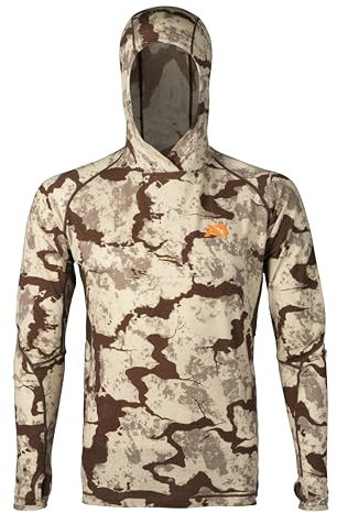 First Lite Herren Wick Hoody – Merinowolle, ultraleicht, Camouflage, Jagdunterhemd, schnell trocknend, UV-Schutz, Jagdbekleidung, First Lite Cerca, X-Groß