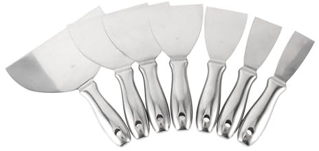 7pcs Spatola per Stucco Kit di Utensili Manuali per Cartongesso Set di Strumenti per Raschietto per Vernice Strumento per Raschietto in Acciaio Inossidabile per Diffondere il