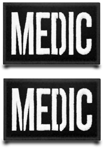 2 Stück Weiß Medic Stickerei Flagge Patch Lustiger Gestickt Abzeichen mit Stickerei Taktisch Militär Applikationen für Taschen Rucksäcke Weste Hundegeschirr Draussen Kleidung Jacke Jeans