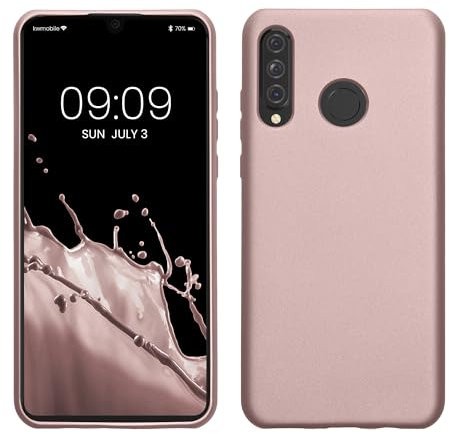 kwmobile Case kompatibel mit Huawei P30 Lite Hülle - Schutzhülle aus Silikon metallisch schimmernd - Handyhülle Metallic Arctic Berry