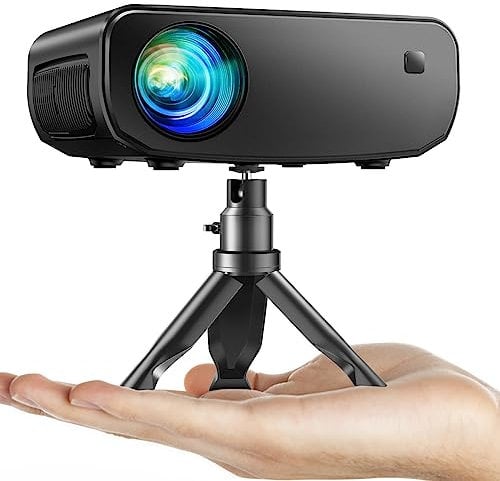 Projecteur, ELEPHAS 2024 WiFi Mini Projecteur Full HD 1080P, 15000 Lux Projecteur Portable Compatible avec iOS/Android/Smartphone/Tablet/PC/TV Stick/USB (Trépied Inclus)