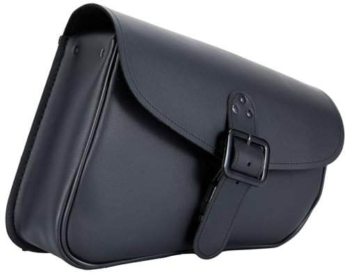 Motorrad Schwinge Tasche mit schwarzem Kunstleder Schwingarmtasche Motorrad Satteltasche Linke Seite Werkzeugtasche Fit für Softail/Triangulated Swingarm Modelle Dyna Low Rider Fat Bob Ein