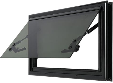 HuKaiL Finestra di esposizione per camper e camper, 500 x 300 mm, in alluminio, parasole integrato e zanzariera per camper, camper, rimorchi, veicoli convertiti
