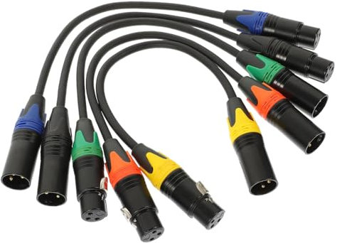 Milisten 5 Pièces Câble Microphone Xlr Câble Audio Professionnel pour de Mic Mixeur et Éclairage Dmx Matériaux et Couleur Aléatoire Couleur Aléatoire