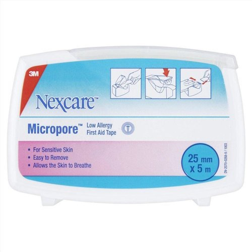 3M Nexcare Micropore First Aid Tape 25mmx5m White Ref 1533D - Pack 6