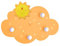 Waldi Leuchten Deckenleuchte Wolke Sonne 4-flammig inklusive LED Lichterkette, gelb WAL-66103.0
