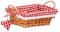 Premier Housewares Rectangle Willow Basket with Gingham Lining - Red