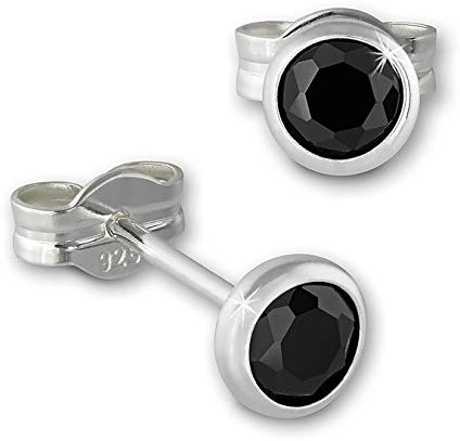 SilberDream Ohrringe 4mm Damen 925 Silber Ohrstecker Zirkonia schwarz SDO5534S Silber Ohrstecker