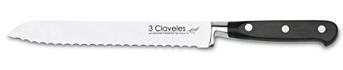 3 CLAVELES Forgé - Couteau à Pain forgé, 20 cm