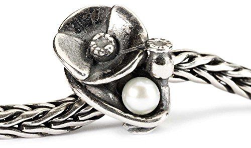 Trollbeads Damen-Bead Poppies of August 925 Silber - TAGBE-00034