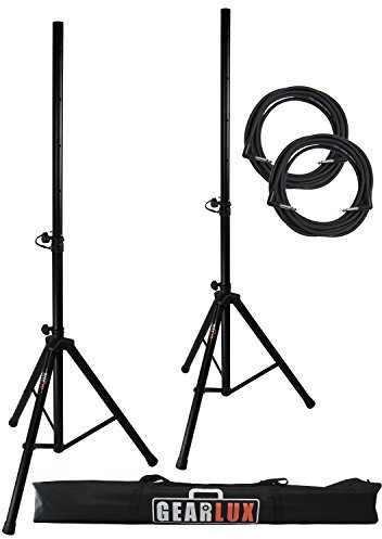 Gearlux Stativ Lautsprecherständer mit Tragetasche und Lautsprecherkabel