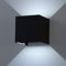 K-Bright LED Wandleuchte Innen/Außen 12W Wandlampe Innen Auf und ab Einstellbarer Lichtstrahl Kaltes Weiß 6000K LED Außenwandleuchte IP65 Wasserdichte (Schwarz)