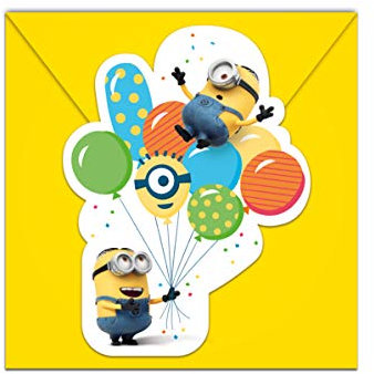 Procos Minions Ballon Party Einladungskarten 6Stk