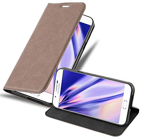 Cadorabo Hülle kompatibel mit Samsung Galaxy A8 2015 aus Premium Kunst Leder Flip Klappbare Stoßfeste Magnetische [Standfunktion] [Kartenfächern] Cover Hülle für Galaxy A8 2015 Tasche in Braun