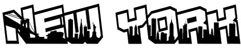 Samunshi® Wandtattoo New York City Schriftzug Skyline schwarz
