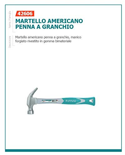Martillo americano bolígrafo de cangrejo 220 gr TOTAL by INECO