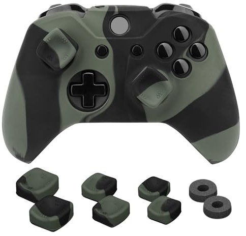 NiTHO Gaming Kit per Controller Xbox One, Include Protettiva Silicone Cover, Anelli di Precisione, 3 Misure di Copri Levette Analogiche Concave, Migliora il Controllo del Gioco Per Xbox One - Camo