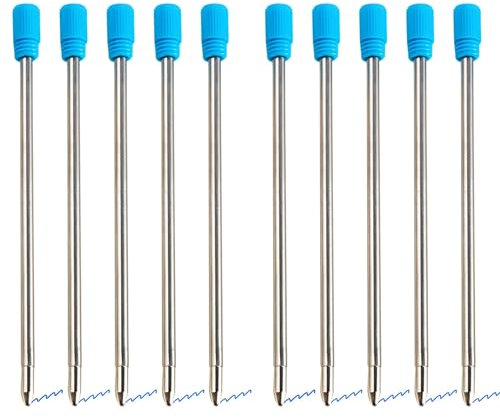 YUEMING 20 Stück Kugelschreiber Minen Ersatz Kugelschreiber Refills Glatte Schreiben Kugelschreiber Nachfüllung für Diamant Kristall Stylus Stifte (blau)