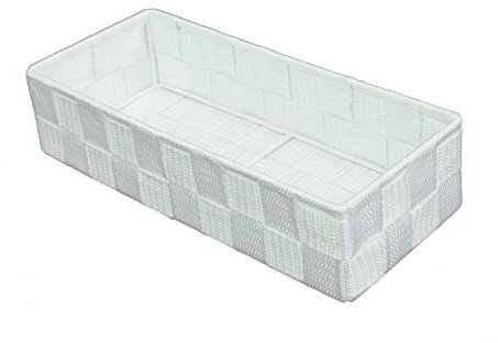 wm Homebase Geflochten Aufbewahrungskorb Polypropylen Badkorb Rechteckig in Wieß 26x11x6cm