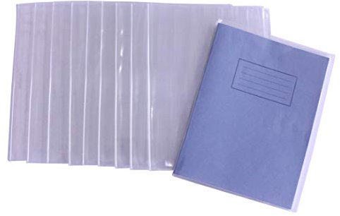 Bright Ideas Clear PVC Book Covers – A5, 250 Micron, PK10 Covers. Thicker and Extra Strong Sturdy Plastic Book Covers. Easy to Clean Plastic and Wipeable Made to Protect School Exercise Books. BI9001.