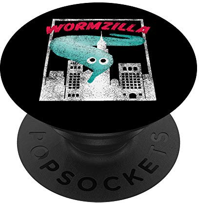 Wurm auf einer Schnur Meme Wormzilla Retro Jahren Stil PopSockets PopGrip: Ausziehbarer Sockel und Griff für Handys/Tablets mit Tauschbarem Top