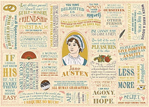 The Unemployed Philosophers Guild Jane Austen Puzzle - 1000 Teile - Reduzierte Blendung Matte Finish - Inklusive Box und Mini-Poster mit Puzzlekunst