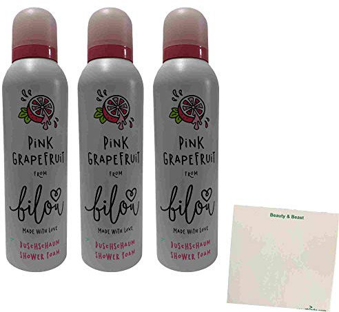 bilou Duschschaum Pink Grapefruit 3er Pack (3x200ml Flasche) + usy Block