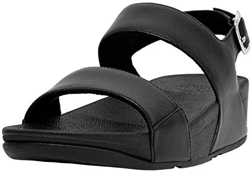 Fitflop Women's Lulu Leather Wedge Sandal, All Black, 8 UK