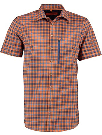TOM COLLINS Herren Hemd Kurzarm Freizeithemd mit Haifischkragen Evoju, Größe:43/44, Farbe:orange