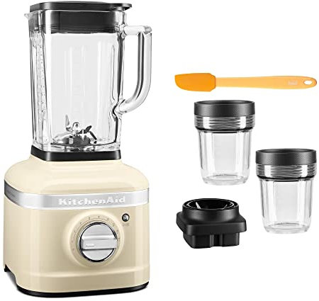 Kitchenaid Artisan Standmixer-Starter-Set K400 (5KSB4026EAC) - inkl. Mixbehälter-Set 200ml (5KSB2040BBB), Mini-Teigschaber