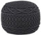 Makramee Sitzpuff Handgefertigt Anthrazit 45 x 30 cm Baumwolle
