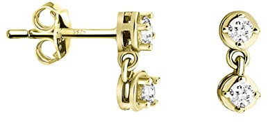 SOFIA MILANI - Damen Ohrringe 925 Silber - vergoldet/golden - Zirkonia Ohrstecker - E1551