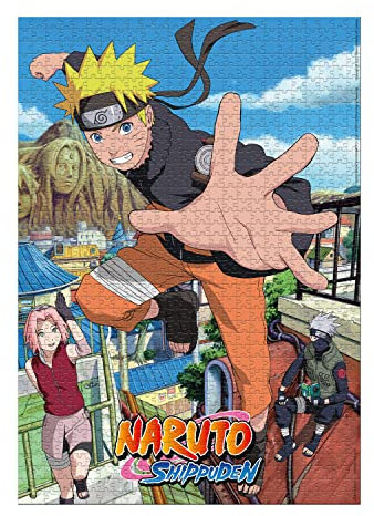 Winning Moves WM02793-ML1-6 1000 Piezas Naruto Shippuden Retorno a Konoha Puzzle, Mehrfarbig, 1000pzs