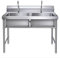 Fregadero De Acero Inoxidable Industrial, Fregadero De Cocina 2 Senos Fregadero Cocina Comercial Grande, Fregadero De Servicio Independiente Con Escurridor, Para Garaje, Cocina, Lavander