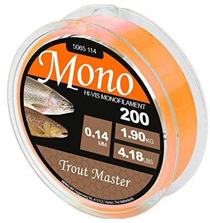 Trout Master Hi-Vis Mono Orange - 200m Forellenschnur, Durchmesser/Tragkraft:0.20mm / 4.2KG