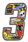 AKF Aufkleber - Stickerbomb Startnummer 3
