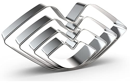 Valentines Lips Kiss Cookie Cutter Cookie Cutter Set in Assorted Sizes - 5 Inch, 4 Inch, 3 Inch, 2 Inch - 4 Piece - Stainelss Steel