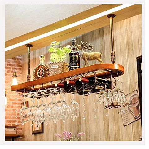 MAZAGE Weinregal zum Aufhängen, Weinglashalter, Rotweinglas, Kelchaufhänger, Holz, Tischdekoration oder Minibar-Dekoration, 60/80/100/31 x 28 cm, J1127 a, L60 cm Needed