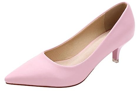 Minetom Damen Pumps Pointed Toe High Heels Kunstleder Business Büro Pumps Elegant Kleid Hochzeit Abend Party Braut Schuhe A Rosa 40 EU