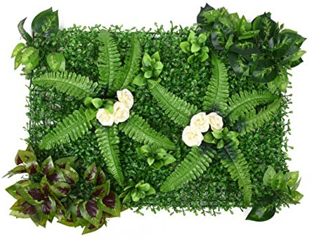 Pomurom Künstliche Pflanzen Wandpaneele, 40X60cm UV Geschützt Sichtschutz für den Gartenzaun, Künstliche Pflanzenwand für Indoor Outdoor Haus Hinterhof Garten Dekoration, Wand Hintergrund Deko