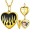 Supcare Flammen Halskette Medaillon aufklappen mit Geschenkbox Custom Öffnen Medaillon Damen Gold Locket Necklace Text Foto Kette Anhänger Kettenanhänger Personalisiert Schmuck für Mom Mutti
