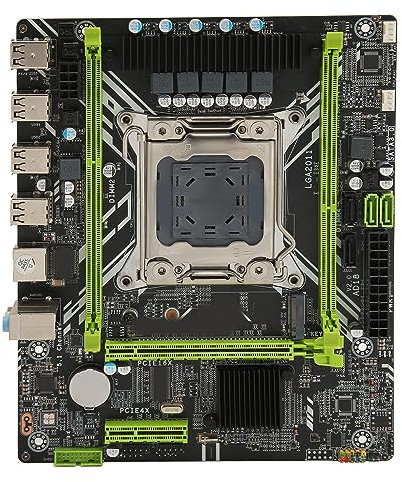 Carte Mère D'ordinateur LGA2011 Broches CPU DDR3 Carte Mère de Jeu pour Boîtier ATX, PCI-E 16X X1, RAM DDR3 X 2, SSD SATA3.0/2.0 M.2 NVME Pleine Vitesse, Carte Réseau Gigabit Card