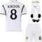 PraiseLight R. Madrid Toni Kroos #8 Heim Kinder Trikot 2023/2024 Fußball Shorts Socken Set Jugendgrößen (Weiß,28)